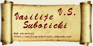 Vasilije Subotički vizit kartica